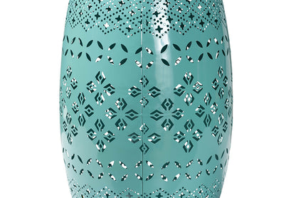 Baxton Studio Lavinia Modern and Contemporary Teal Finished Metal Outdoor Side Table