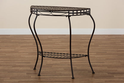 Baxton Studio Laraine Modern and Contemporary Black Metal Outdoor Console Table