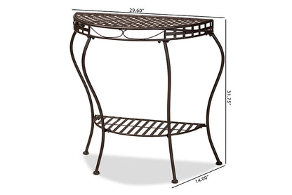 Baxton Studio Laraine Modern and Contemporary Black Metal Outdoor Console Table