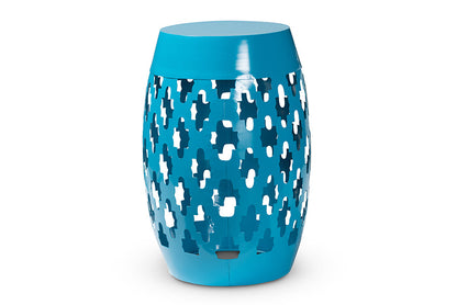 Baxton Studio Branson Modern and Contemporary Blue Finished Metal Outdoor Side Table