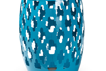 Baxton Studio Branson Modern and Contemporary Blue Finished Metal Outdoor Side Table