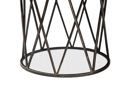 Baxton Studio Finnick Modern Industrial Antique Black finished Metal End Table
