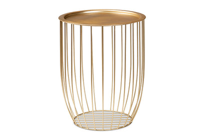 Baxton Studio Mabon Modern and Contemporary Gold Finished Metal End Table
