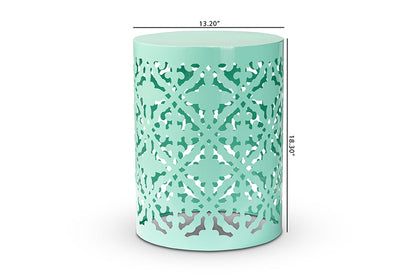 Baxton Studio Jamila Modern and Contemporary Aqua Finished metal Outdoor Side Table