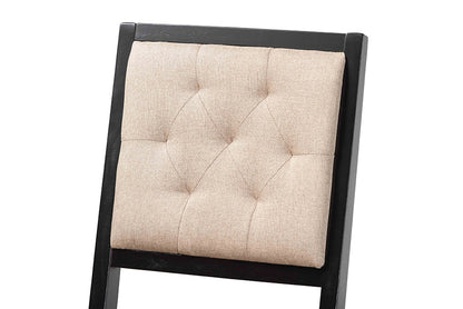 Baxton Studio Gideon Modern and Contemporary Sand Fabric Upholstered and Dark Brown Finished Wood 2-Piece Bar Stool Set