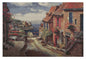 Mediterranean Village at Amalfi Stretched Wall Tapestry