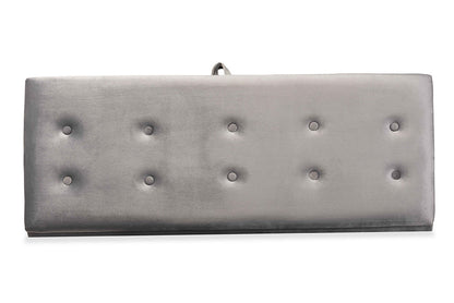Baxton Studio Caine Modern and Contemporary Grey Velvet Fabric Upholstered and Dark Brown Finished Wood Storage Bench