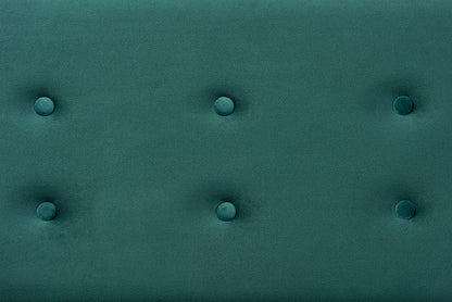 Baxton Studio Caine Modern and Contemporary Green Velvet Fabric Upholstered and Dark Brown Finished Wood Storage Bench
