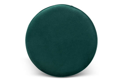 Baxton Studio Chaela Contemporary Glam and Luxe Green Velvet Fabric Upholstered and Gold Finished Metal Ottoman