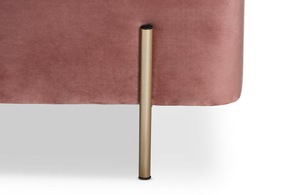 Baxton Studio Rockwell Contemporary Glam and Luxe Blush Pink Velvet Fabric Upholstered and Gold Finished Metal Storage Bench