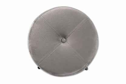 Baxton Studio Malina Contemporary Glam and Luxe Grey Velvet Fabric Upholstered and Gold Finished Metal Storage Ottoman