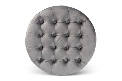 Baxton Studio Livana Contemporary Glam and Luxe Grey Velvet Fabric Upholstered Storage Ottoman