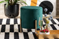 Baxton Studio Thurman Contemporary Glam and Luxe Green Velvet Fabric Upholstered and Gold Finished Metal Ottoman