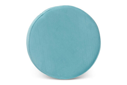 Baxton Studio Thurman Contemporary Glam and Luxe Sky Blue Velvet Fabric Upholstered and Gold Finished Metal Ottoman