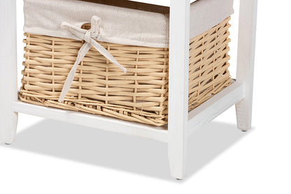 Baxton Studio Adonis Mid-Century Modern Transitional Multi-Colored Wood 3-Drawer Storage Unit with Basket