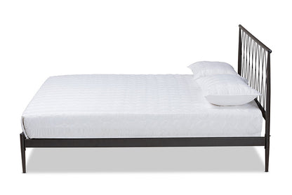 Baxton Studio Nano Modern and Contemporary Black Finished Metal Full Size Platform Bed