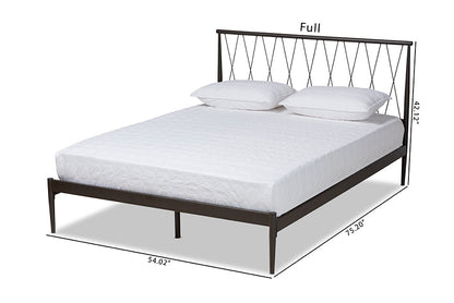 Baxton Studio Nano Modern and Contemporary Black Finished Metal Queen Size Platform Bed