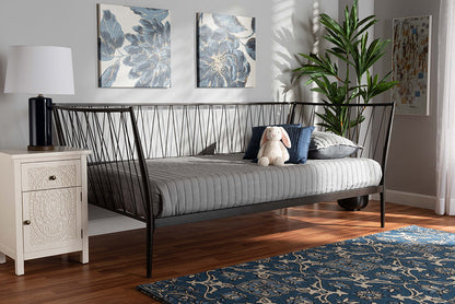 Baxton Studio Lysa Modern and Contemporary Black Finished Metal Twin Size Daybed