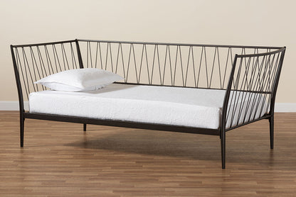 Baxton Studio Lysa Modern and Contemporary Black Finished Metal Twin Size Daybed
