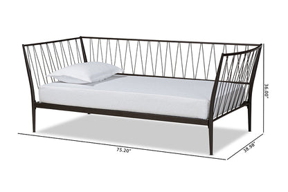 Baxton Studio Lysa Modern and Contemporary Black Finished Metal Twin Size Daybed