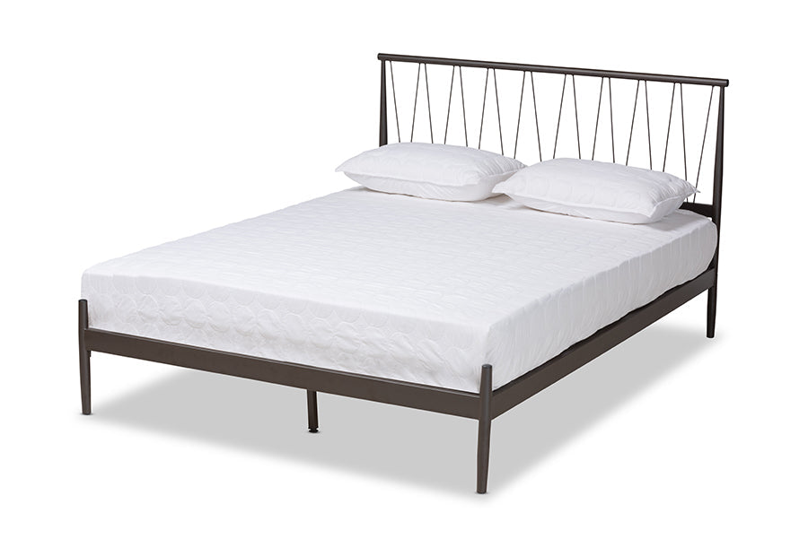 Baxton Studio Samir Modern Industrial Black Finished Metal Full Size Platform Bed