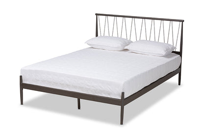 Baxton Studio Samir Modern Industrial Black Finished Metal Full Size Platform Bed