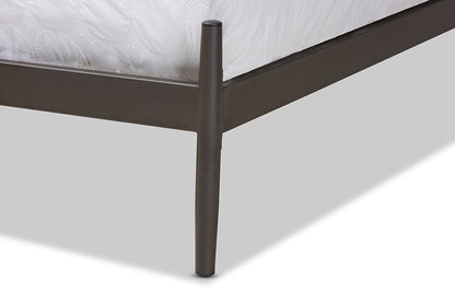 Baxton Studio Samir Modern Industrial Black Finished Metal Queen Size Platform Bed