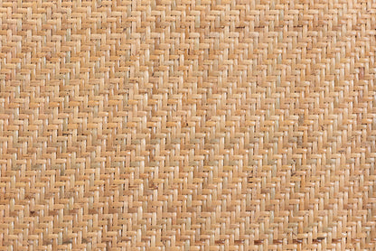 Baxton Studio Tartan Mid-Century Modern Brown Woven Rattan and Wood 2-Piece Dining Chair Set