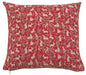 Mille Fleurs and Little Animals Red French Cushion