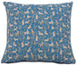Mille Fleurs and Little Animals Blue French Cushion