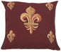 Five Fleur de Lys Red French Cushion