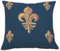 Five Fleur de Lys Blue French Cushion