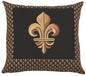 Framed Fleur de Lys Black French Cushion