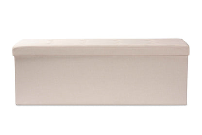 Baxton Studio Haide Modern and Contemporary Beige Fabric Upholstered Storage Ottoman