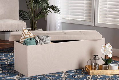 Baxton Studio Haide Modern and Contemporary Beige Fabric Upholstered Storage Ottoman
