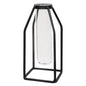 Glass Tube Vase w/Metal Frame Thin