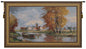Riverside Flemish Village Belgian Tapestry Wall Art