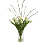 Tulips Artificial Arrangement in Cylinder Vase