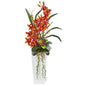 3'Cymbidium Orchid and Succulent Artificial Arrangement