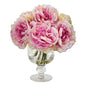 Peony Artificial Arrangement in Royal Glass Urn