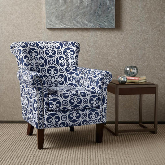 Tight Back Club Chair | Nailhead Trim, Solid Wood Legs, 300 lb Capacity