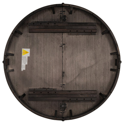Vistaro Extendable Round Farmhouse Dining Table — Wood Grain / Black