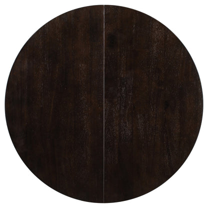Vistaro Extendable Round Farmhouse Dining Table — Wood Grain / Black