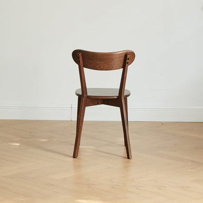 Solid Oak Dining Chairs Set of 4 | FAS-Grade North American Oak, Curved Backrest & Natural Wood Finish — Walnut / Oak