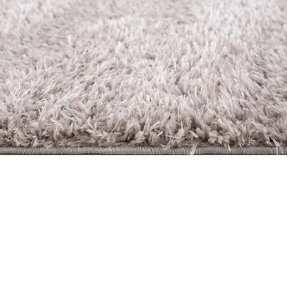 5×7 Super Soft Shag Area Rug | High-Pile Polyester Rug with Non-Slip Latex Backing — Solid Grey, Modern Living Room & Bedroom Decor