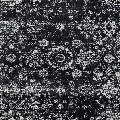 8×10 Distressed Vintage Persian Area Rug | OEKO-TEX Certified Woven Black & Cream Design — Non-Slip, Stain & Fade Resistant, Made in Turkey