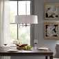 5-Light Drum Shade Chandelier | Cotton-Linen Fabric Shade with Plated Brass Frame, Adjustable to 62.5" — Black, Gold or Silver