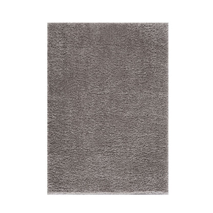 5×7 Super Soft Shag Area Rug | High-Pile Polyester Rug with Non-Slip Latex Backing — Solid Grey, Modern Living Room & Bedroom Decor