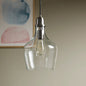 Bell Glass Pendant Light – Gold, Bronze or Silver Metal Base, Clear Glass Shade & Adjustable Cord | 9" Dia