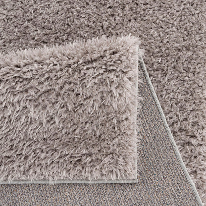 5×7 Super Soft Shag Area Rug | High-Pile Polyester Rug with Non-Slip Latex Backing — Solid Grey, Modern Living Room & Bedroom Decor